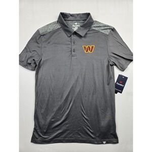 NWT Fanatics Washington Commanders Polo Shirt Mens M Gray NFL Short Sleeve Golf